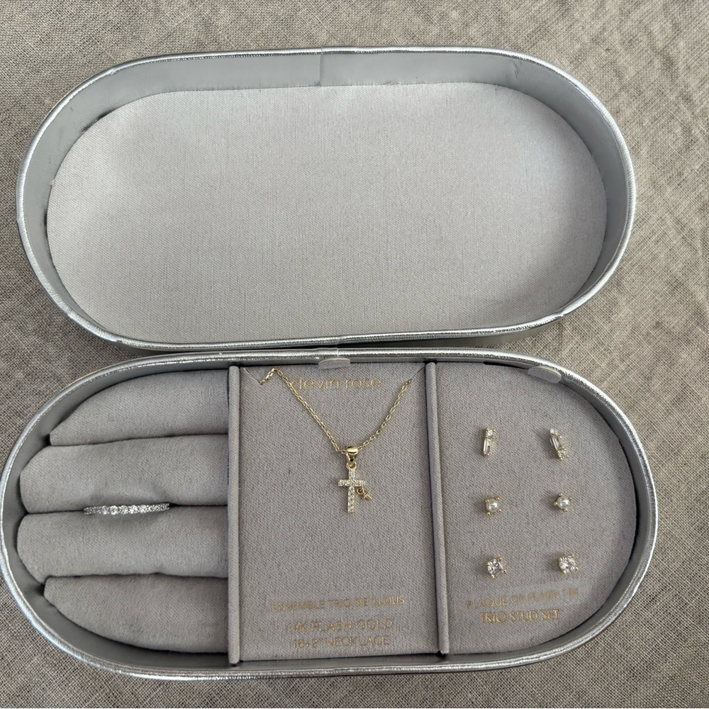 Devin Rose Jewelry Set with Cross Pendant
